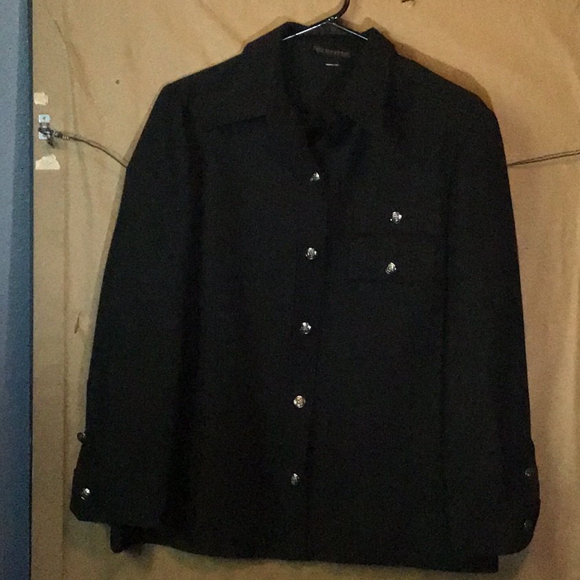 Black Buttoned Down Light Weight Jacket